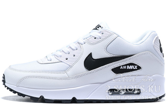 Кроссовки Nike Air Max 90 White Black 325213-131 белые