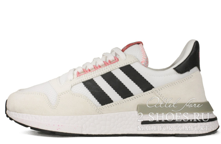 Кроссовки Adidas ZX 500 RM White Black Red G27577 белые