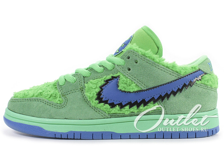 Кроссовки Nike Dunk SB Low Grateful Dead Green Bear CJ5378-300 зеленые